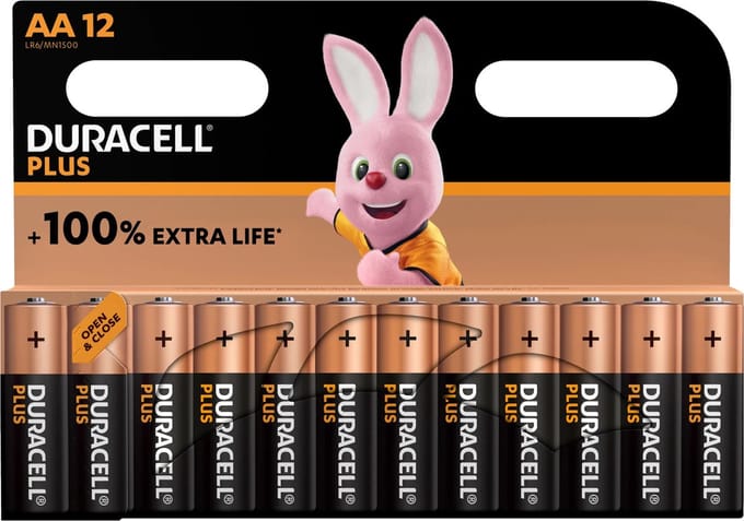 Duracell Alkaline Plus AA Batterijen - (12 batterijen in verpakking)