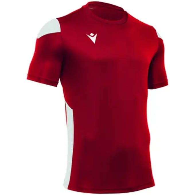 Macron Polis Shirt Korte Mouw Heren - Rood / Wit | Maat: M