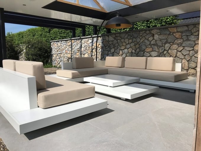 Loungeset wit aluminium Ibiza compleet Outdoorinstyle