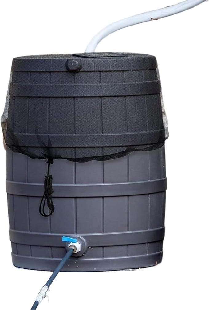 Regenton Afdekking - Ton Net - Water Opvang - Verstelbaar Trekkoord - 60 cm - Zwart