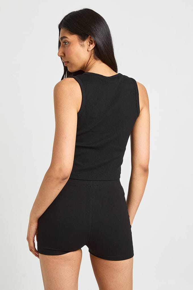boohoo Dames Lange Basic Korte Fietsbroek | Zwart | Maat: 38