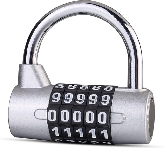 Hangslot - Cijferslot - Hangcijferslot - Met Cijfercode - 65mm - Zilver