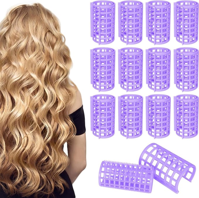 Set van 12 Zelfklevende Haarrollers voor Lang, Midden en Kort Haar - Ideaal voor Haarstyling en Volume