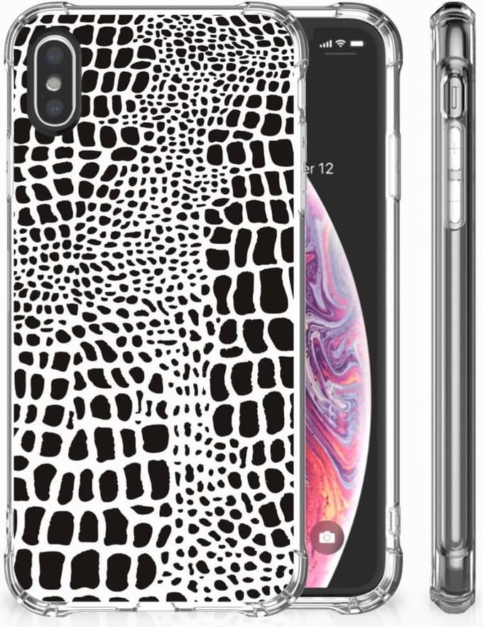 Back Cover voor Apple iPhone X | Xs Case Anti-shock Slangenprint