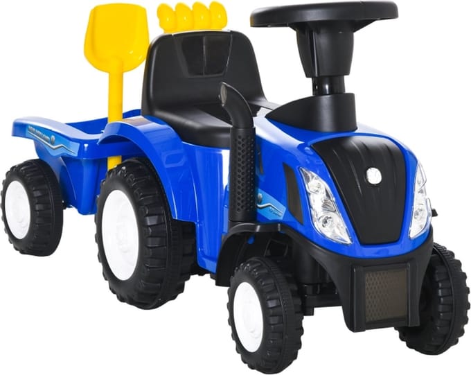 Tractor - Loopwagen - Loopauto - Met aanhanger - Buitenspeelgoed - 91 cm x 29 cm x 44 cm