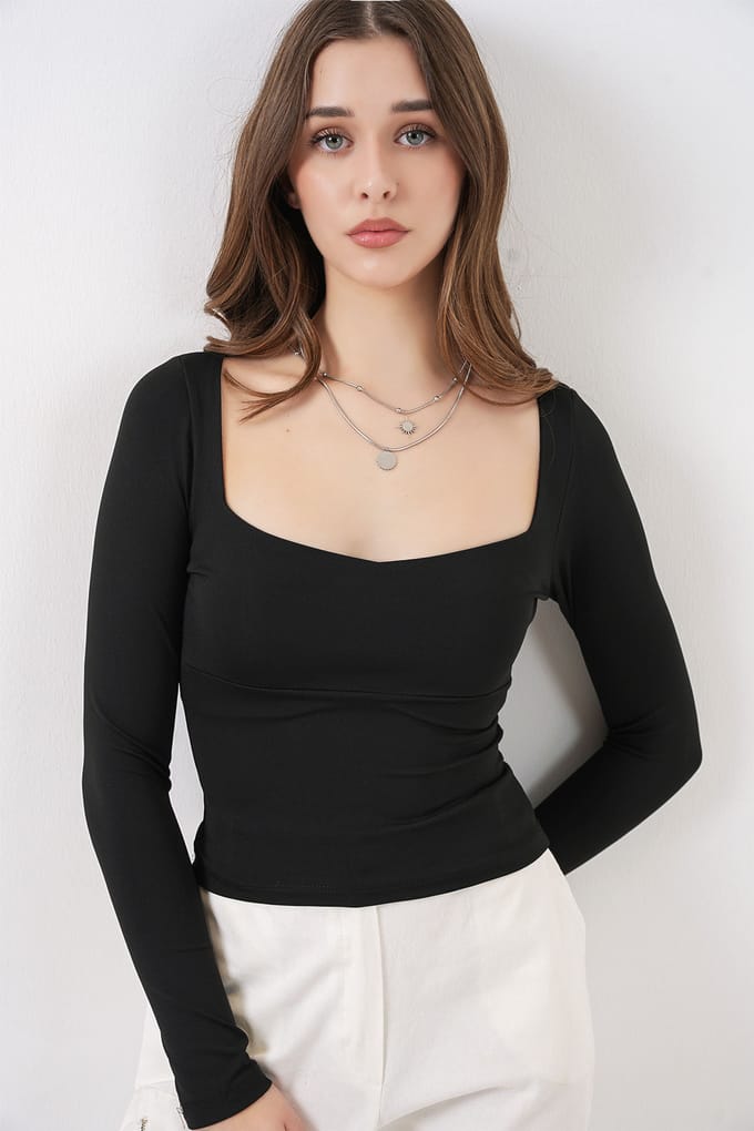 Langdurige Aangename Blouse met Hartkraag