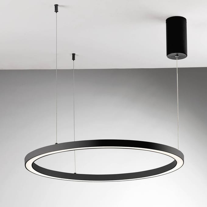 Luce Ambiente Design LED hanglamp Hoop, zwart, Ø 80 cm, metaal, CCT