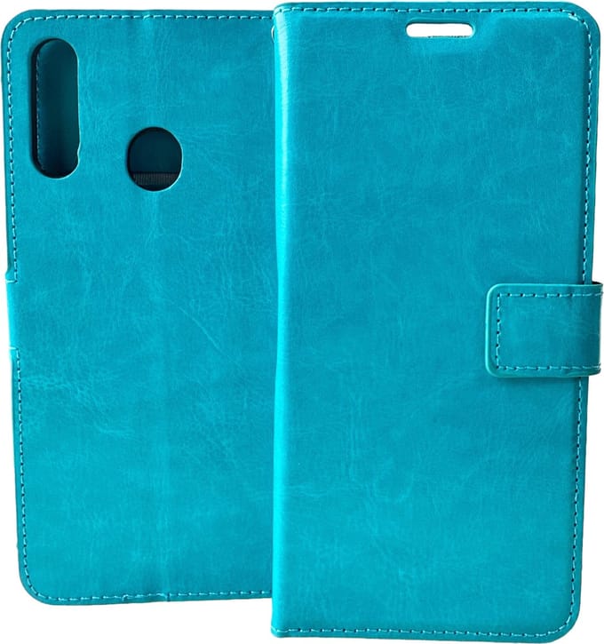 Bookcase Geschikt voor: Samsung Galaxy A10S - Turquoise - portemonnee hoesje