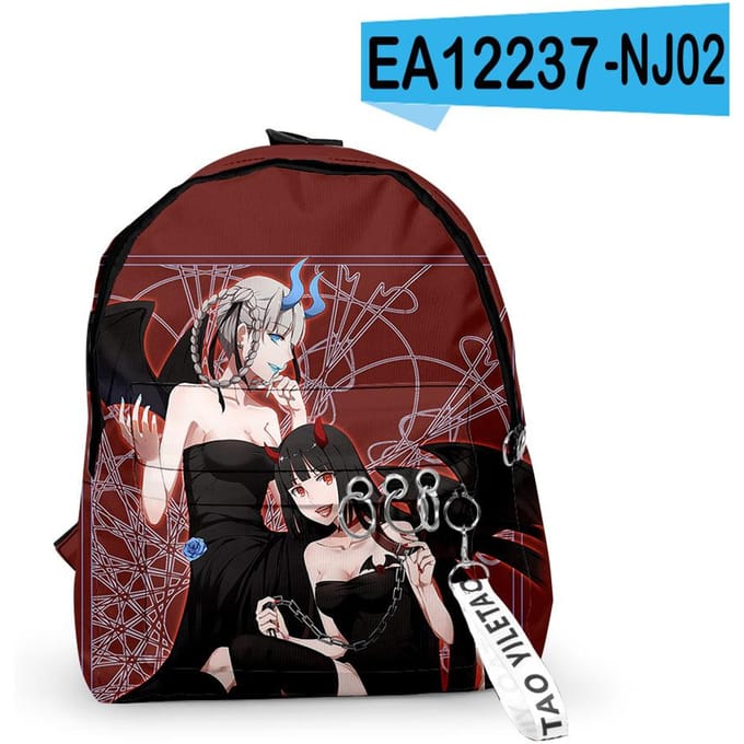Klassieke Kakegurui Meari Saotome Rugzakken Jongens/Meisjes Leerling Schooltassen 3D Print Sleutelhangers Oxford Waterdicht Schattige Kleine Rugzakken