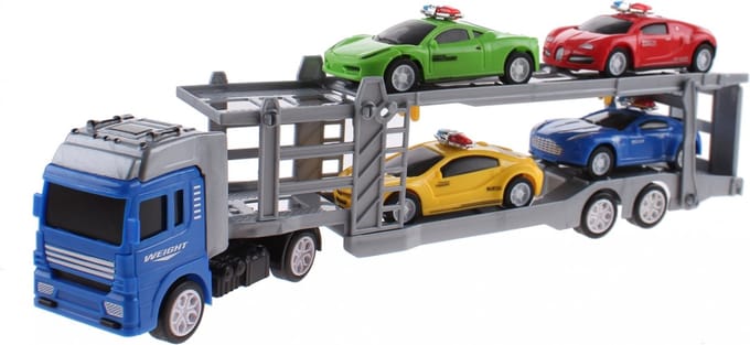 Jonotoys Vrachtwagen Met 4 Auto's 32 Cm Multicolor