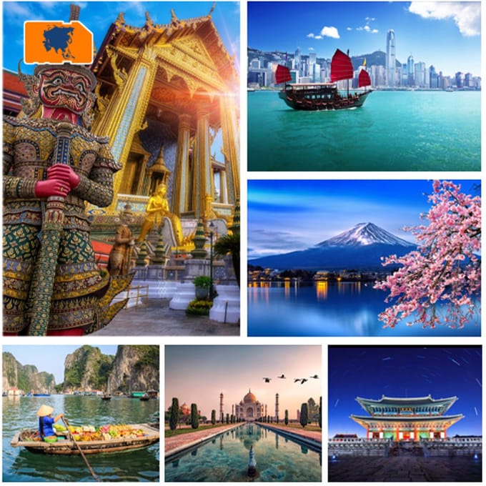 InternationalSIM Data Simkaart Beste van Azië - 25 GB - 30 dagen