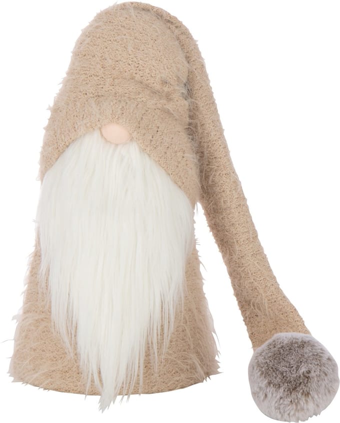 J-Line figuur Kerstman Winter - polyresin - wit/beige - small