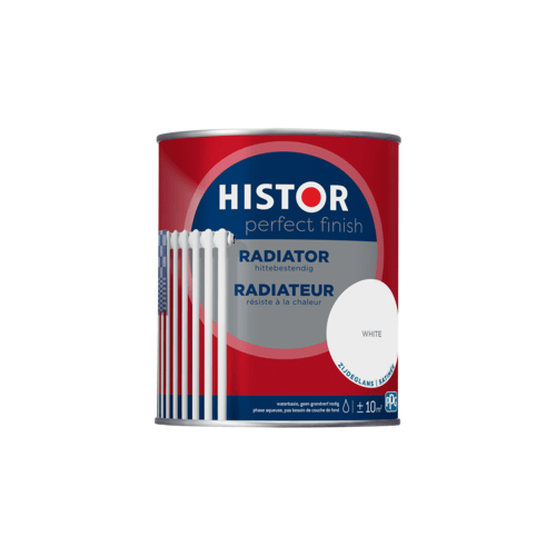 Histor Perfect Finish Radiator Lak Zijdeglans - Hittebestendig - Sneldrogend - 0.75L - Wit
