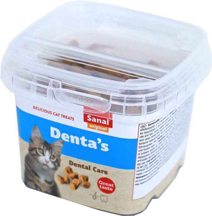 Sanal kat denta's cups, prijs per 2 emmertjes van 75 gram - 8,6 x 8,6 x 6,8cm