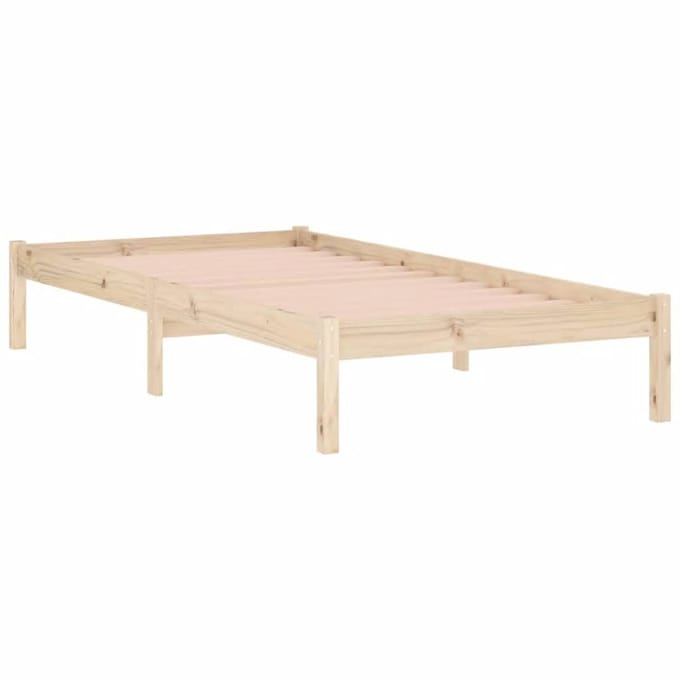 vidaXL - Bedframe - zonder - matras - massief - grenenhout - 100x190 - cm - twin