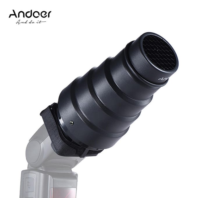 Metalen Fotostudio Strobe Flitser Snoot Honingraatrooster Diffuser 5 Filterkit black
