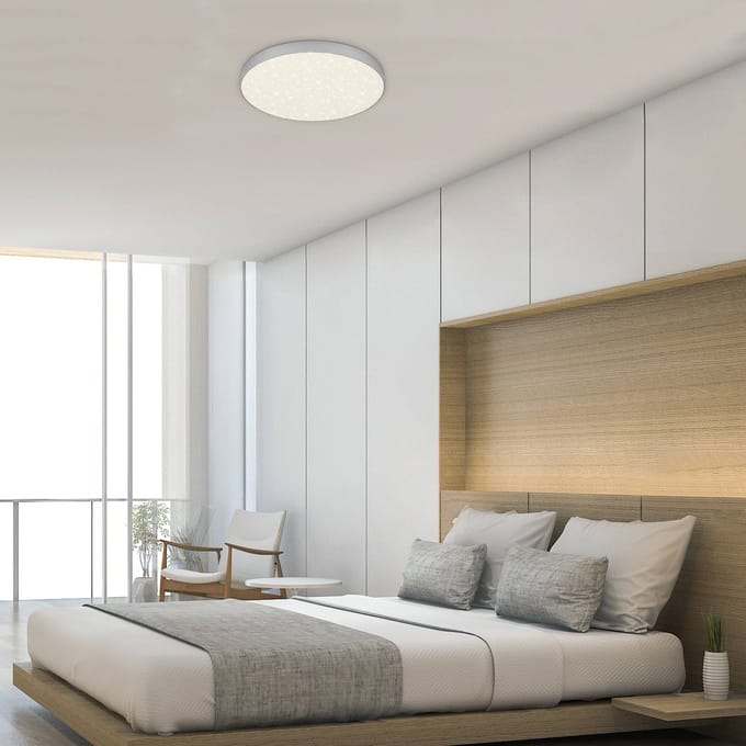 Briloner LED Star plafondlamp, Ø 28,7 cm, zilver