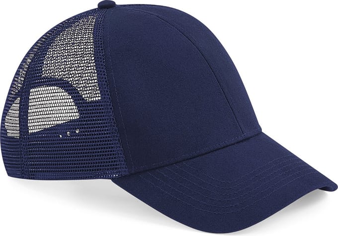 Upgrade je stijl met de 'Organic Cotton Trucker Cap' van Beechfield - Donkerblauw!