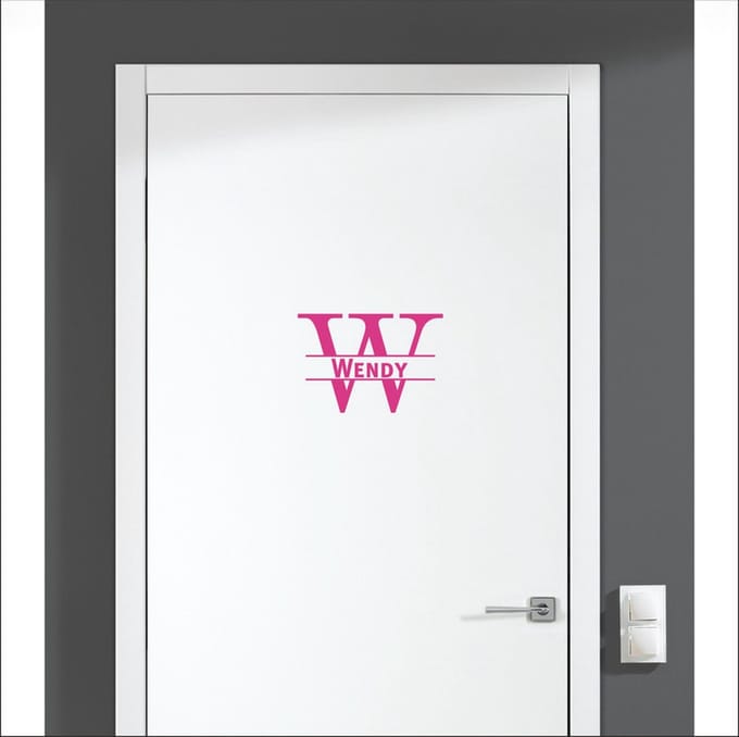 Deursticker Met Naam -  Wendy - Roze