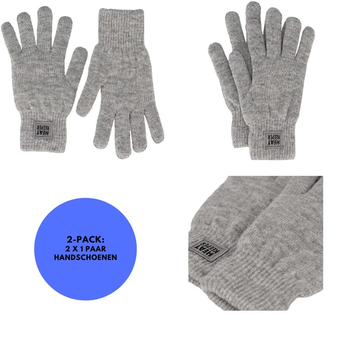 Heatkeeper - Thermo handschoenen - Dames - Grijs - One size - 2-Paar