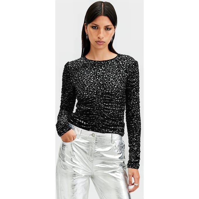AllSaints Eris Leppo Top Black Größe: 8 | Longsleeves Outlet | Damen | Schwarz