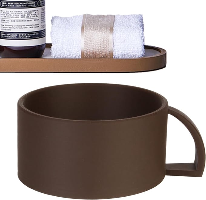 Scheerkom - Scheerschuim bakje - Dagelijkse verzorging - Antislip bodem - 15 cm breed - Bruin