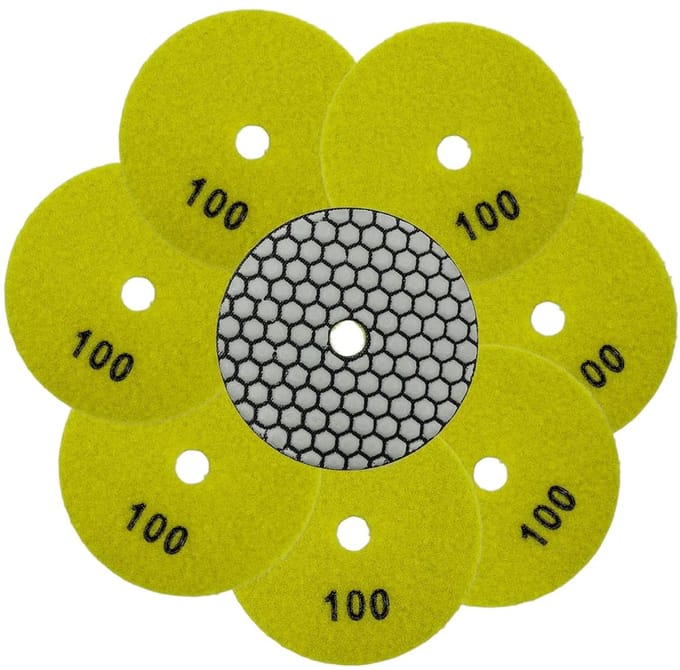 Diamant Polijstpads - Schuurschijven Steen - Graniet Polijsten - Droge Afwerking - 100 mm Diameter