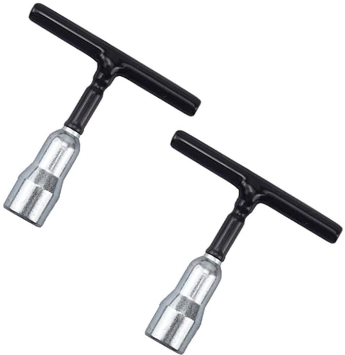 Dailygoods- Vleugelmoer T-handgreep - 2 Stuks - Universele Sleutel - Zwart/Zilver - 7,5 cm - Verbeterd Koppel