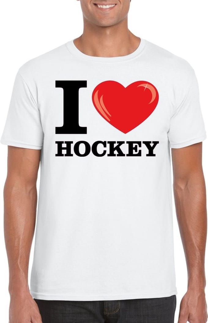 I love hockey t-shirt wit heren M