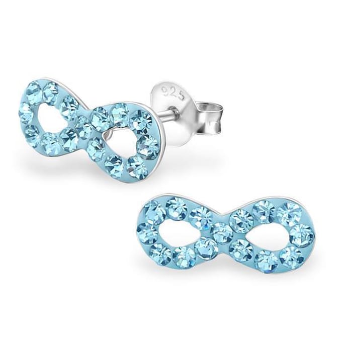 Montebello Oorbellen Burcu Aqua - 925 Zilver E-Coating - Infinity - 11x5mm