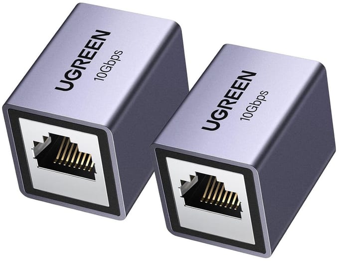 Ethernet Koppeling RJ45 - 10 Gigabit Netwerkkabel Koppeling voor Cat7/Cat6/Cat5e/Cat5 - Set van 2