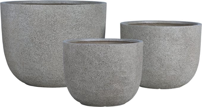 PTMD Delsey Sand GRC Structure Pot Big Set Of 3
