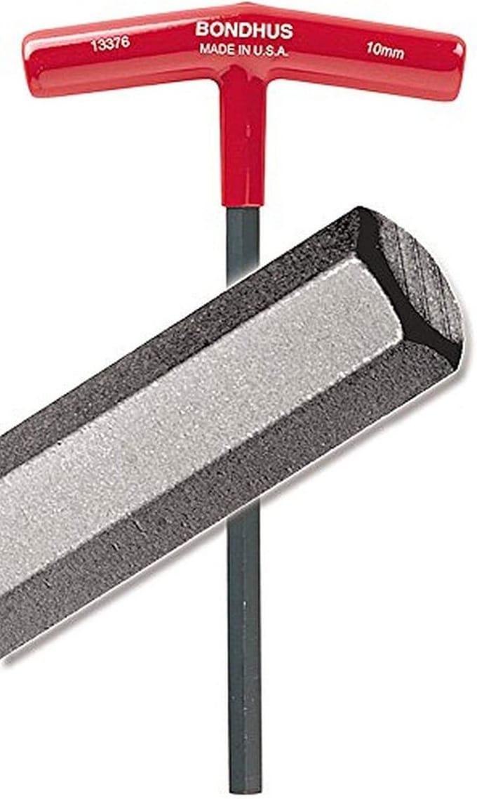Hex T-greep 5mm met Rood Handvat - 150mm Lengte