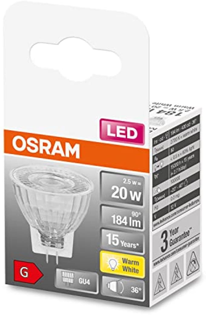 LED reflectorlamp GU4 Warm Wit 2700K 2.50W 12V - Energiezuinig A+