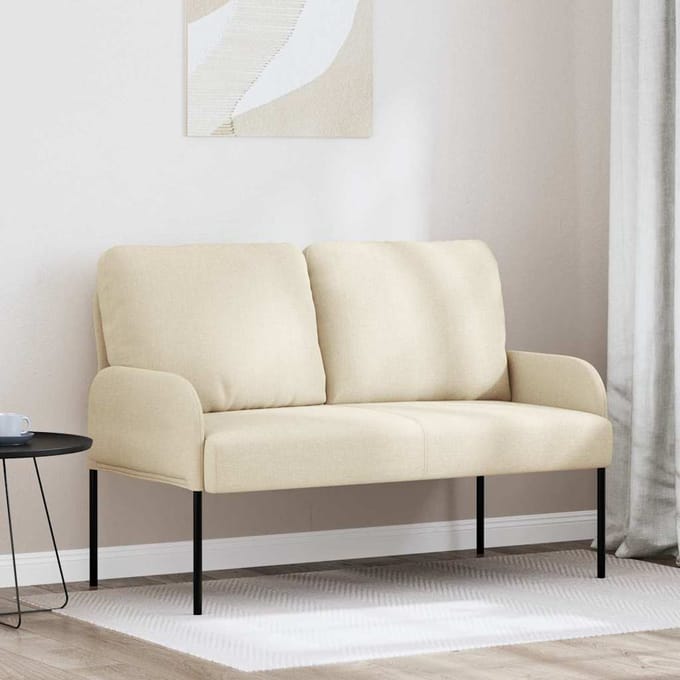 vidaXL - Banken - met - kussen - 110cm - Crème - Multiplex