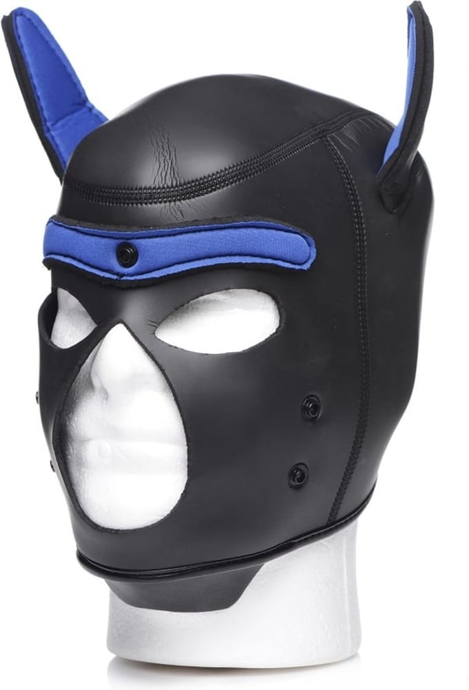 Neoprene Puppy Hood - Black and Blue