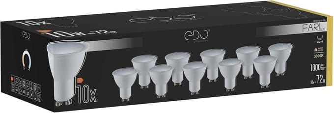 Warm witte LED lamp GU10 - 10W Multipack met 1000 Lumen licht