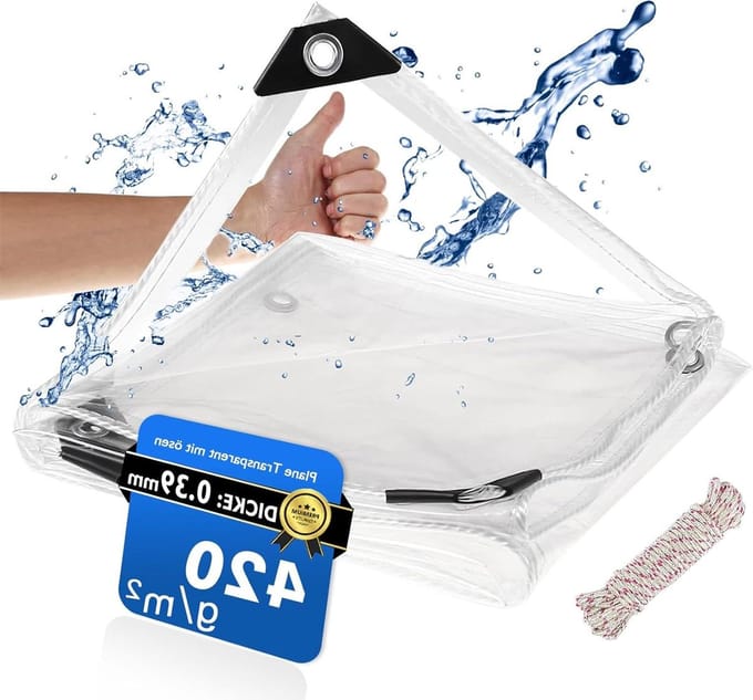 Transparant Zeil - Waterdicht Doek - Tuin Beschermen - Met Aluminium Ogen - 2 x 3 Meter - Transparant