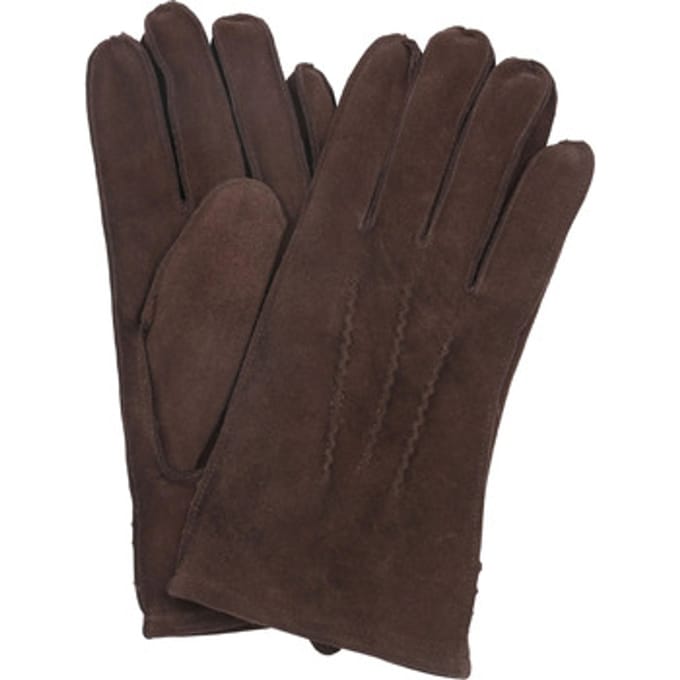 Suitable Suede Handschoen Donkerbruin - Maat XL - Heren