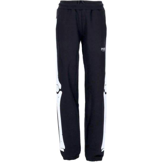Lichtgewicht trainingsbroek heren skeletprint broek zwart/wit
