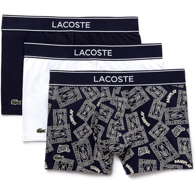 Lacoste - Maat XS - Heren 3-pack Short - Navy/Wit
