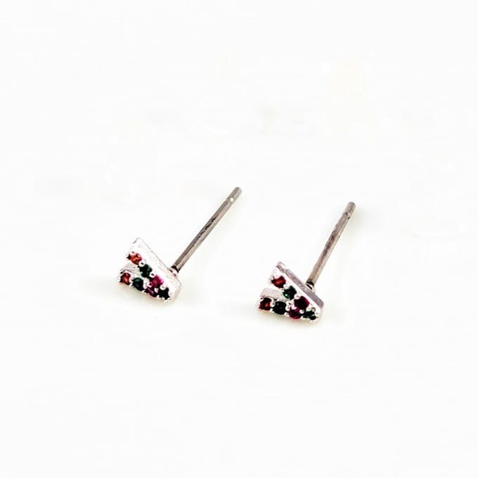 Dottilove V-Oorbellen Dames - Plated - Oorknopjes Cz Multicolor