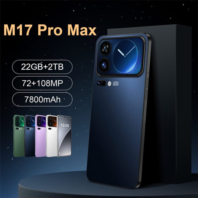 M17 Pro Max 7800mAh Mobiele Telefoons 22GB+2TB 5G Dual SIM Dual Mobiele Telefoons Wereldwijde Versie 7.3 HD Android Ontgrendelde Smartphone