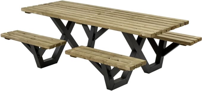 Talen picknicktafel - Metalen frame - Open instap