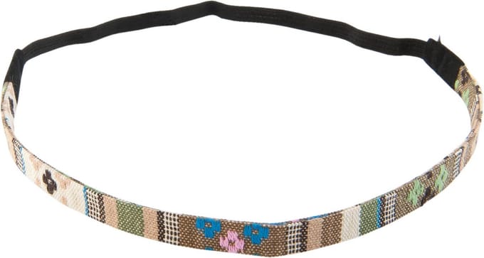 Haarsoires Haarband Sierband 1cm - Geweven - Multicolor Beige