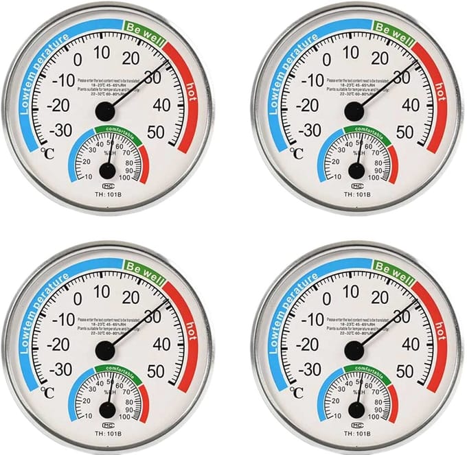 Binnen- en Buiten Hygrometer en Thermometer met Analoge Weergave