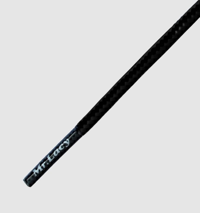 Mr.lacy Hillies DM Black 140cm lang 4mm dik model is rond