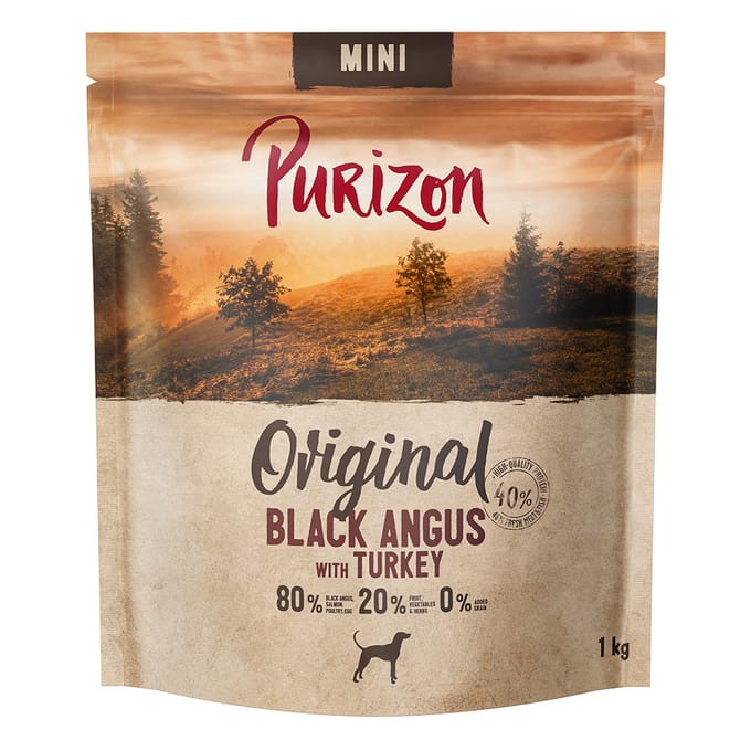 1kg Purizon Mini Black Angus met Kalkoen Honden Droogvoer