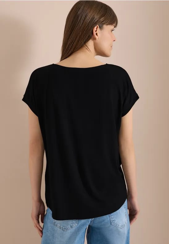Blouse met ronde hals en knoopdetail