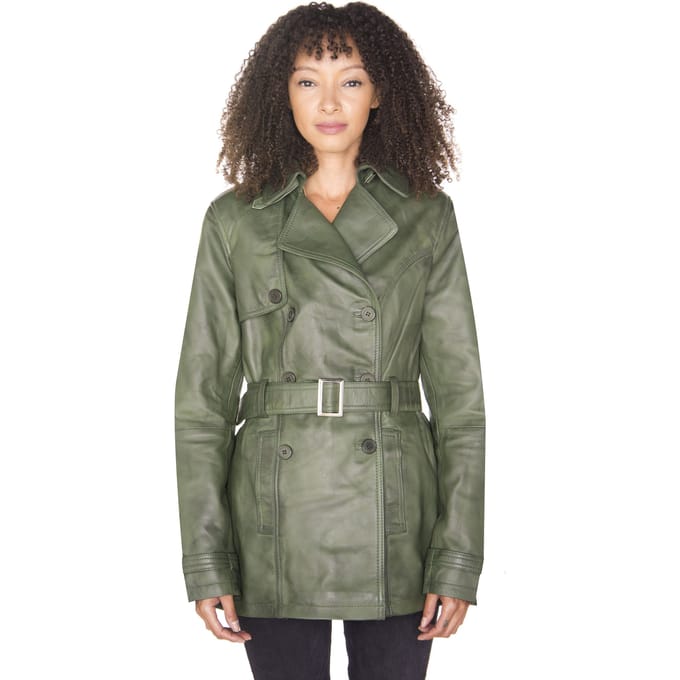 Trenchcoat van nappaleer voor dames-Mosul